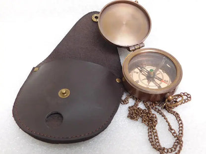 Quote compass with leather case