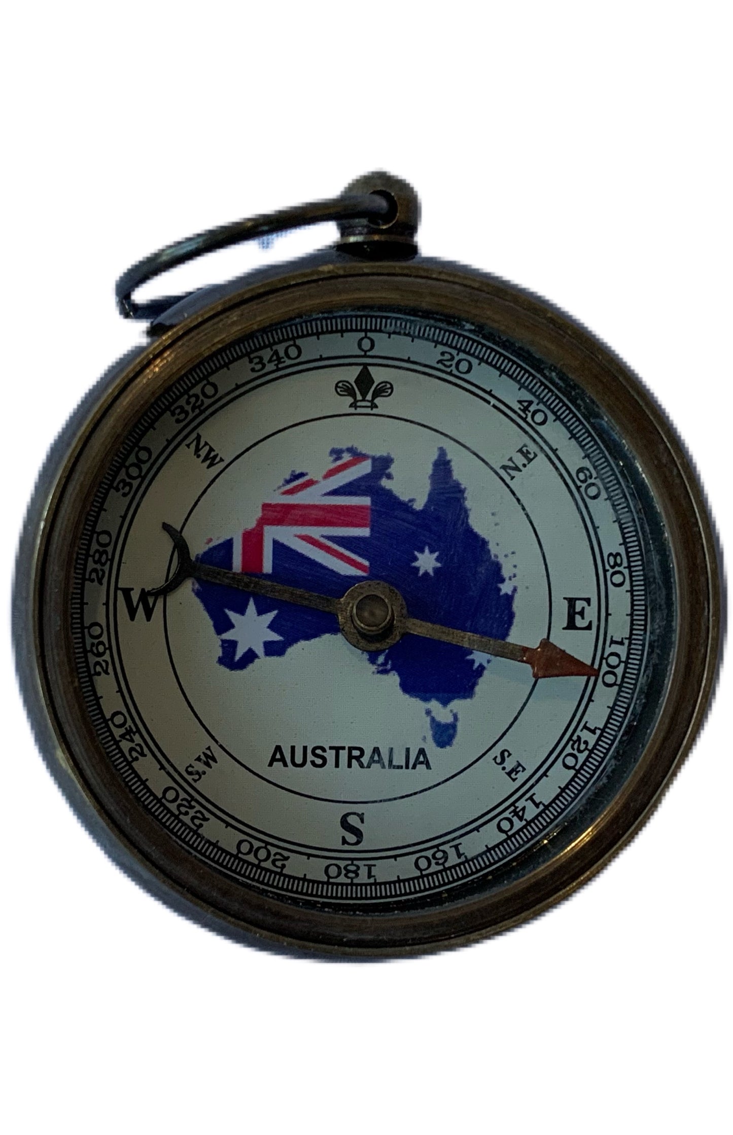 Australian Flag Open face brass antique compass 