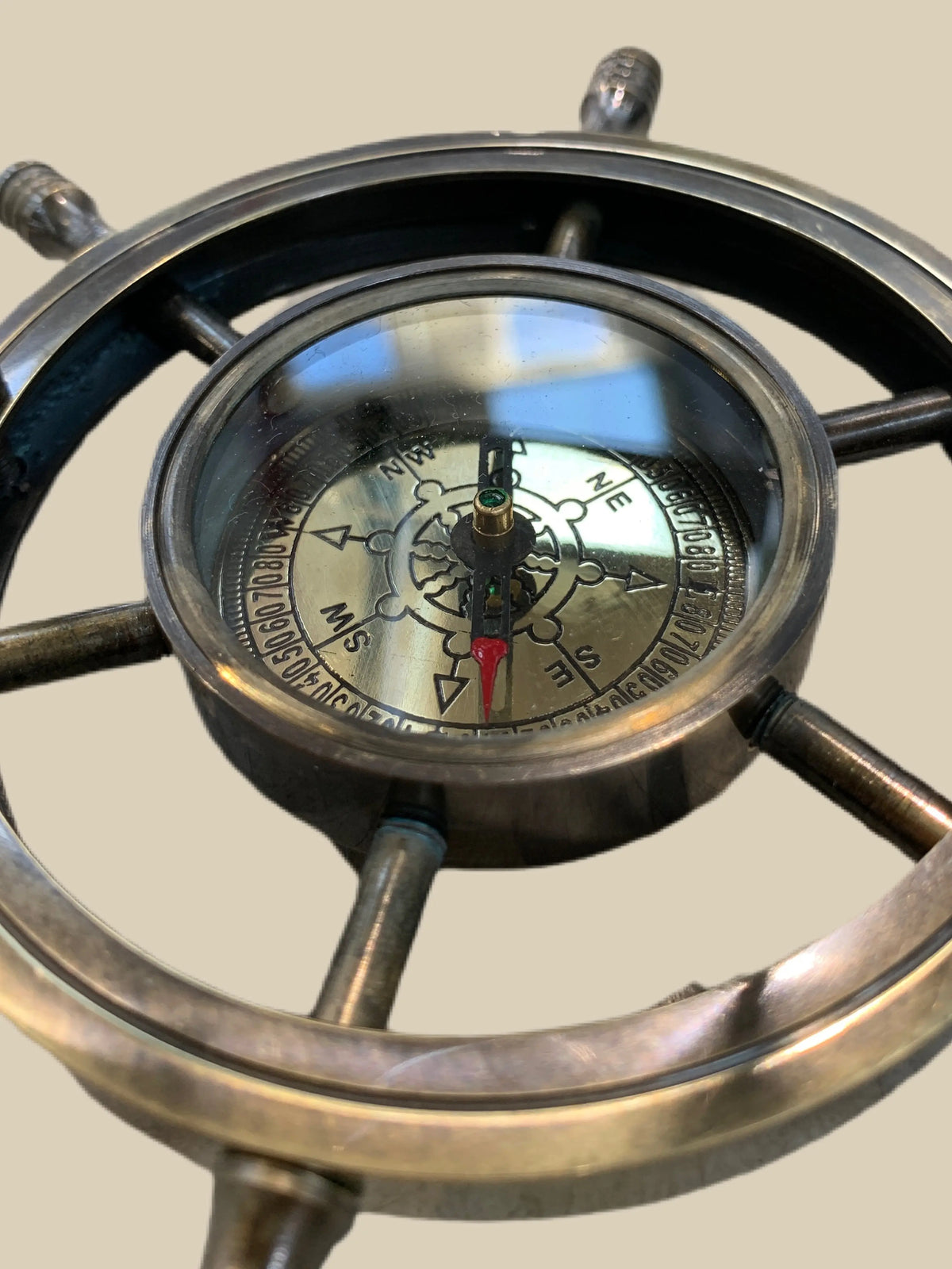 Compasd Wheel Brass Wheel Compass with Sand Timer – mypirateshop