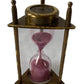 1 Minute Pink Antique Sand Timer with three brass rods 