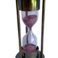 1 Minute Pink Antique Sand Timer with three brass rods with encased compass